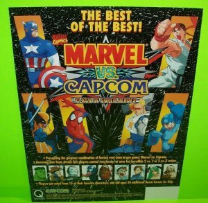 Marvel VS Capcom Super Heroes Arcade FLYER 1998 Original Venom Spiderman MegaMan 