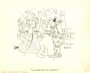 Costume Party Gag Signed - 1954 Look Magazine art by Dick Cavalli