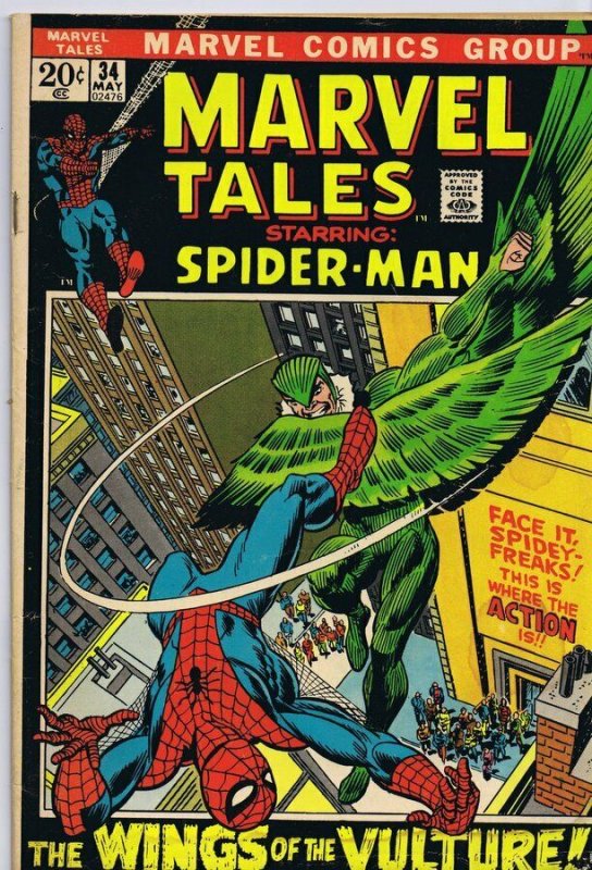 Marvel Tales #34 ORIGINAL Vintage 1972 Marvel Comics Spider-Man Vulture