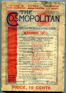 Cosmopolitan Pulp Magazine November 1900- HG Wells- Rudyard Kipling- Jack London