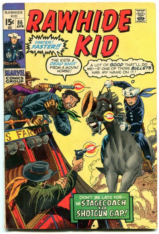 Rawhide Kid #86 1971- Marvel Western Silver Age- Origin issue  G/VG