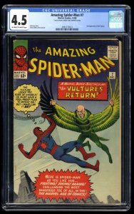 Amazing Spider-Man #7 CGC VG+ 4.5 Off White to White 2nd Appearance Vulture!