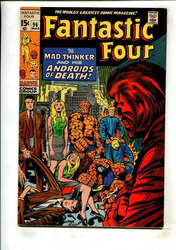 FANTASTIC FOUR #96 (5.5) THE MAD THINKER AND HIS ANDROIDS OF DEATH!! 1969