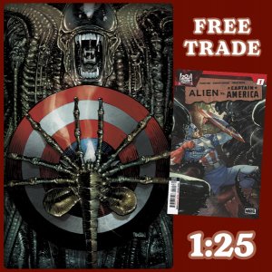 ALIEN VS. CAPTAIN AMERICA #1 ? DAN PANOSIAN RATIO 2ND PRINTING VIRGIN 1:25