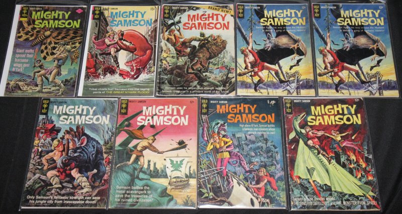 Dell/Gold Key Gold-Bronze TARZAN DAGGAR MIGHTY SAMPSOM 63pc Comic Lot Grade FN+ 