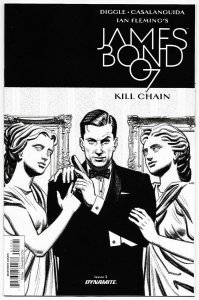 James Bond Kill Chain #3 RI 1:10 B&W Variant (Dynamite, 2017) NM