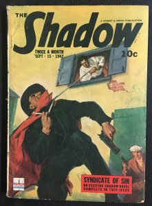 THE SHADOW PULP SEPTEMBER 1942, FINE, SYNDICATE OF SIN