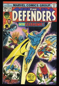 Defenders #28 VF- 7.5 1st Full Starhawk!