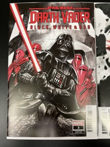 STAR WARS DARTH VADER BLACK WHITE RED #3  A + 1:25 SET IN-HAND 2023 PROSHIPPER