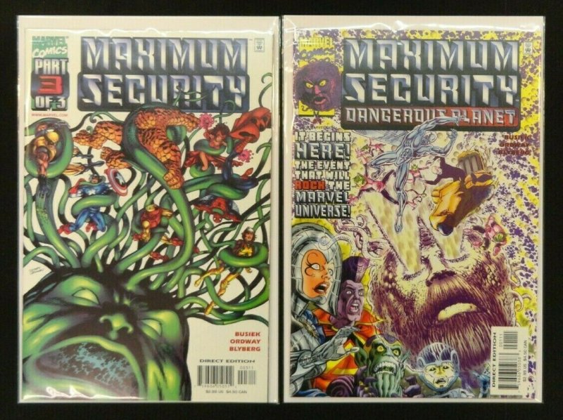 Maximum Security #1-3, Maximum Security: Dangerous Planet Lot of 4 VF+/NM- 1 2 3