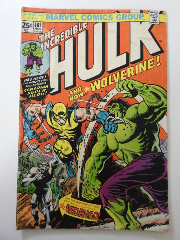 Incredible Hulk #181 (1974) VG- Condition MVS intact! moisture stain