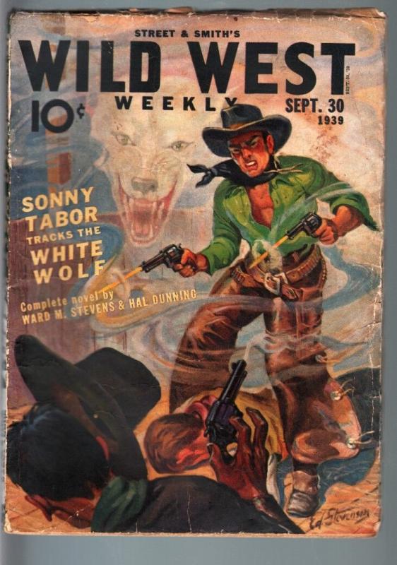 WILD WEST WEEKLY 9/30/1939-WESTERN PULP-WHITE WOLF VG