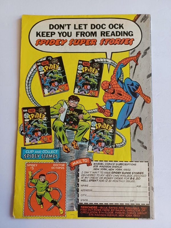 Spidey Super Stories #21 newsstand - Doc Ock - 1976 - VG/FN