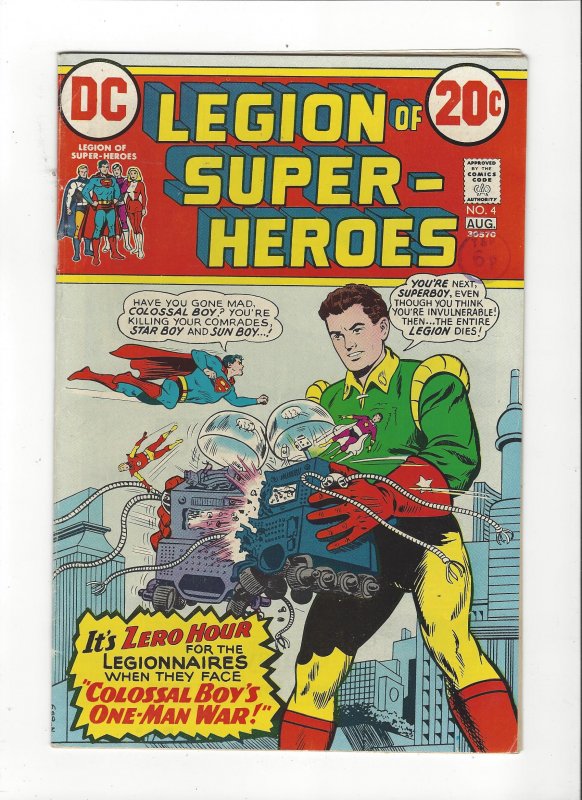 Legion Of Super-Heroes #4 (1973)  Colossal Boy's WarHigh Grade