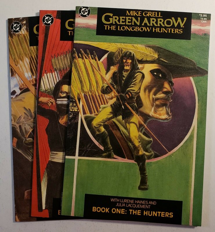 GREEN ARROW: THE LONGBOW HUNTERS  #1-3 MIKE GRELL 1987 DC COMICS NM