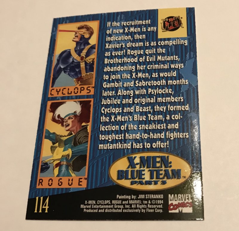 X-MEN BLUE TEAM #144 card : ‘94 FLEER ULTRA X-MEN, NM/M, Rouge & Cyclops