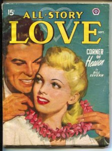 All Story Love 9/1948-pin-up girl cover-female pulp fiction authors-VG