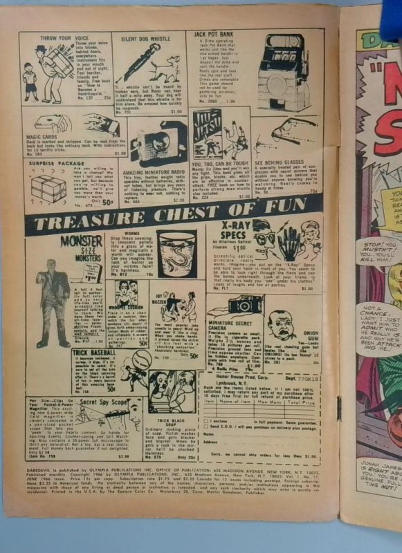 Daredevil #17 VG Spider-Man & Masked Marauder Marvel 1966 LN1