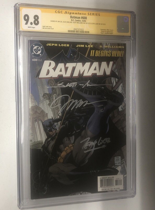 Batman (2002) #608 (CGC 9.8 SS) Signed Jim Lee•Alex Sinclair•Scott Williams•Loeb