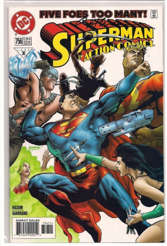 Superman Action Comics #756 signed by Stuart Immonen - NM