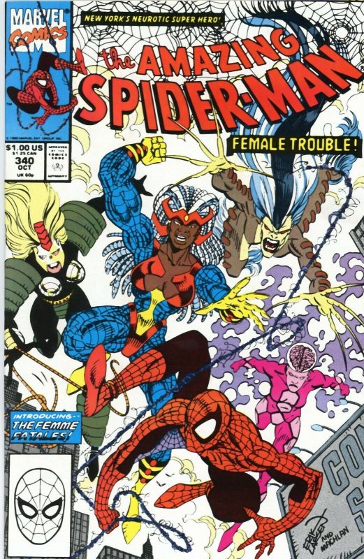 Amazing Spiderman issue #340 Marvel Comics 1990 Femme Fatales 1st team appearanc