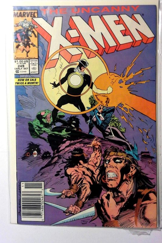 Uncanny X-Men #249 1989 Marvel Newsstand Cyclops Wolverine Colossus Comic