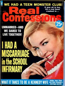 Real Confessions 1/1965-Sterling-Kennedy wives-Teen Monster Party-pulp-FN