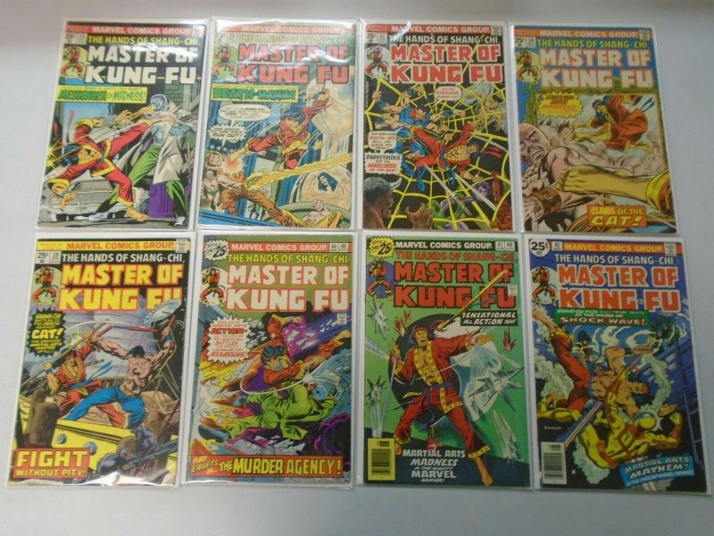 Master of Kung Fu lot 16 different 25c covers from #18-34 avg 5.0 VG FN (1974-76