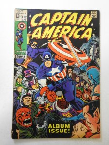 Captain America #112 (1969) VG+ Condition 3/4 in spine split