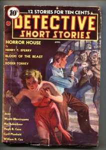 Detective Short Stories 4/1938 Spicy weird menace stockings cover-Pulp Magazine