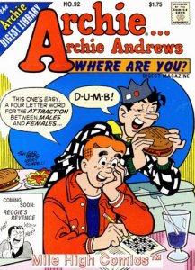 ARCHIE ANDREWS WHERE ARE YOU DIGEST (1977 Series) #92 Very Fine Comics Book 