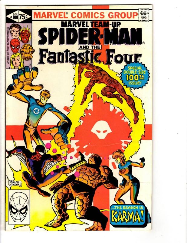 5 Marvel Team-Up Comic Books # 96 98 100 101 102 Spider-Man Fantastic Four WT8