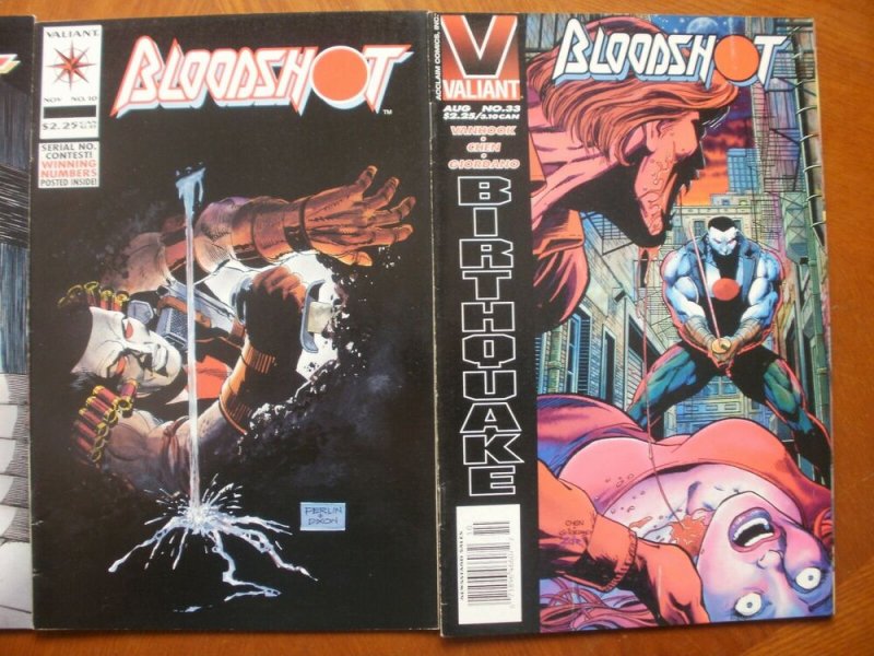 3 Near-Mint Valiant BLOODSHOT #8 Bad Blood + #10 The Rat (1993) + #33 (1995)