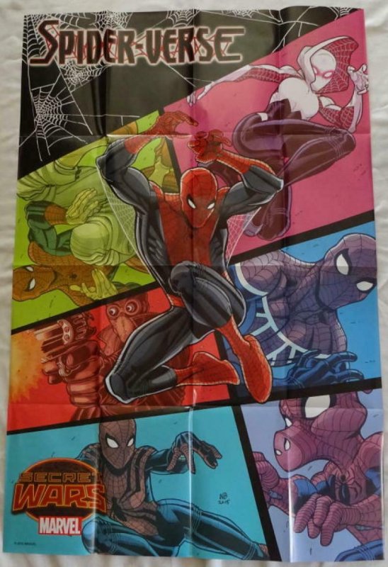 SPIDER-VERSE SECRET WARS  Promo Poster, 24 x 36, 2015, MARVEL, Unused 195