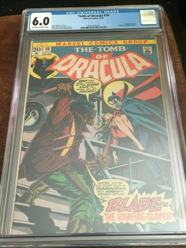 TOMB OF DRACULA #10 - CGC 6.0 - FN 1ST APP BLADE - BRONZE AGE BLUE CHIP KEY