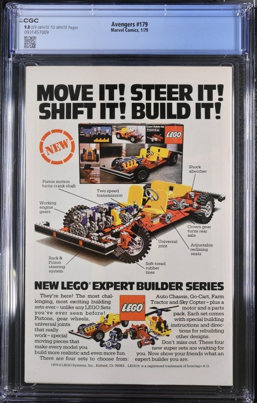 Avengers #179 (1/79) Graded CGC 9.8