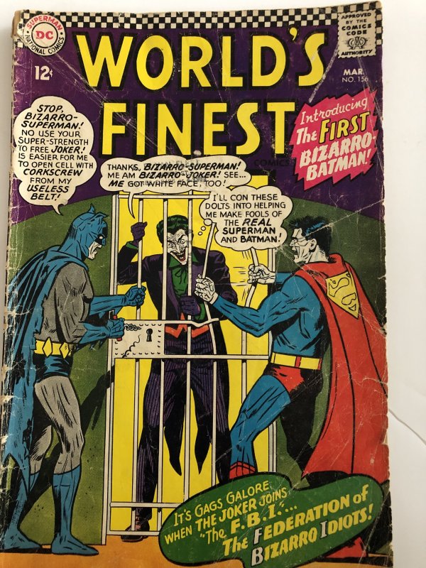 Worlds finest 156, reader, bizzarro Joker!! Classic!affordable!