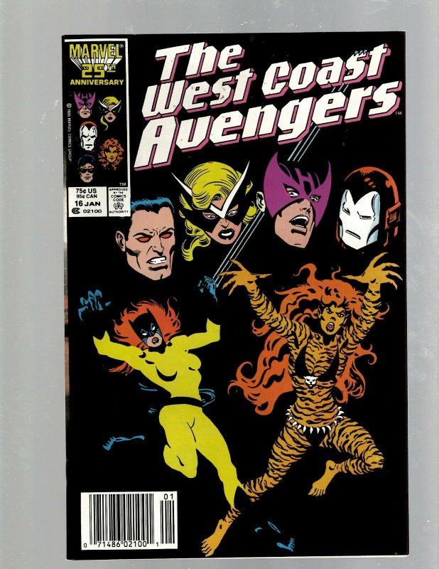 12 The West Coast Avengers Marvel Comic Books #1 3 4 5 7 8 10 11 12 13 15 16 GB2