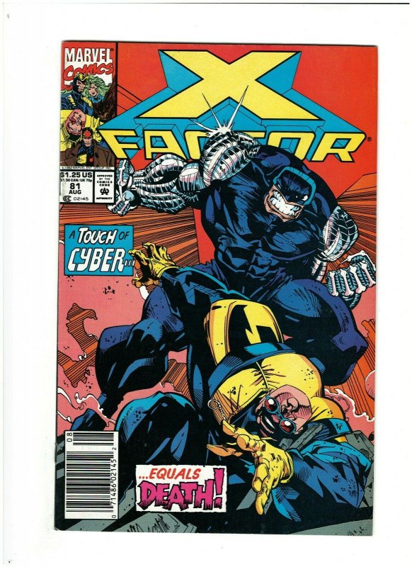 X-Factor #81 VF+ 8.5 Newsstand Marvel Comics 1992 vs. Cyber