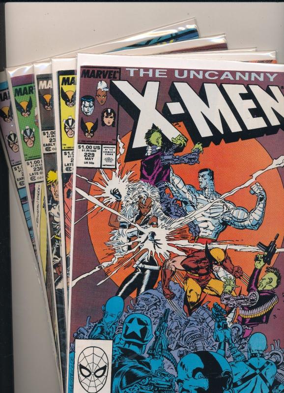 Lot of 5 ~ Marvel The Uncanny X-Men #229, 235, 236, 237, 238 F/VF (SRU014)