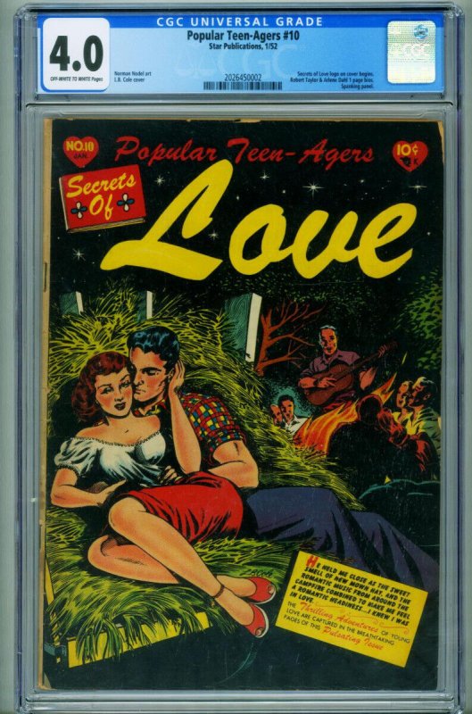 POPULAR TEEN-AGERS #10-CGC 4.0 1952-L.B. COLE-spanking-2026450002