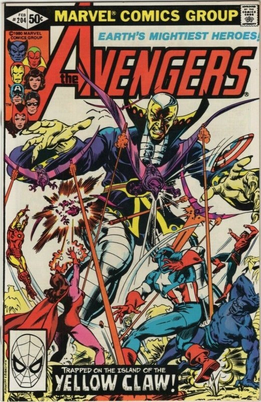 The Avengers #204. Vf/NM - Yellow Claw App!