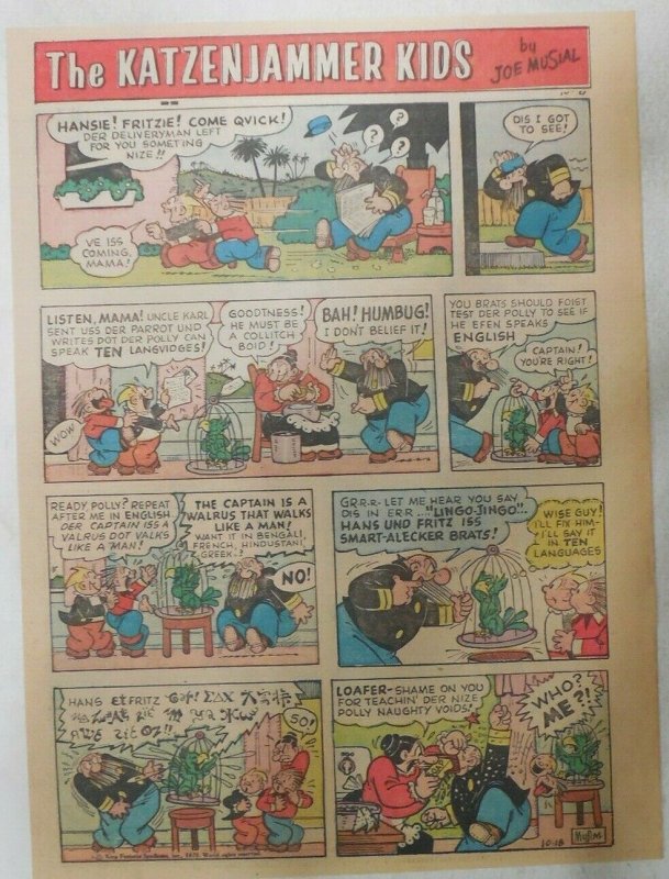 (18) Katzenjammer Kids by Joe Musial from 1970 Size: 11 x 15 inches Tabloid