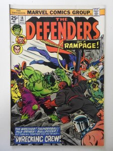 Defenders #18 VG+ Condition moisture stain fc