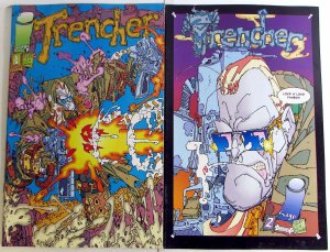 Trencher Lot of 2 #1, 2 (1993) Image Comics 1st Print Comic Books