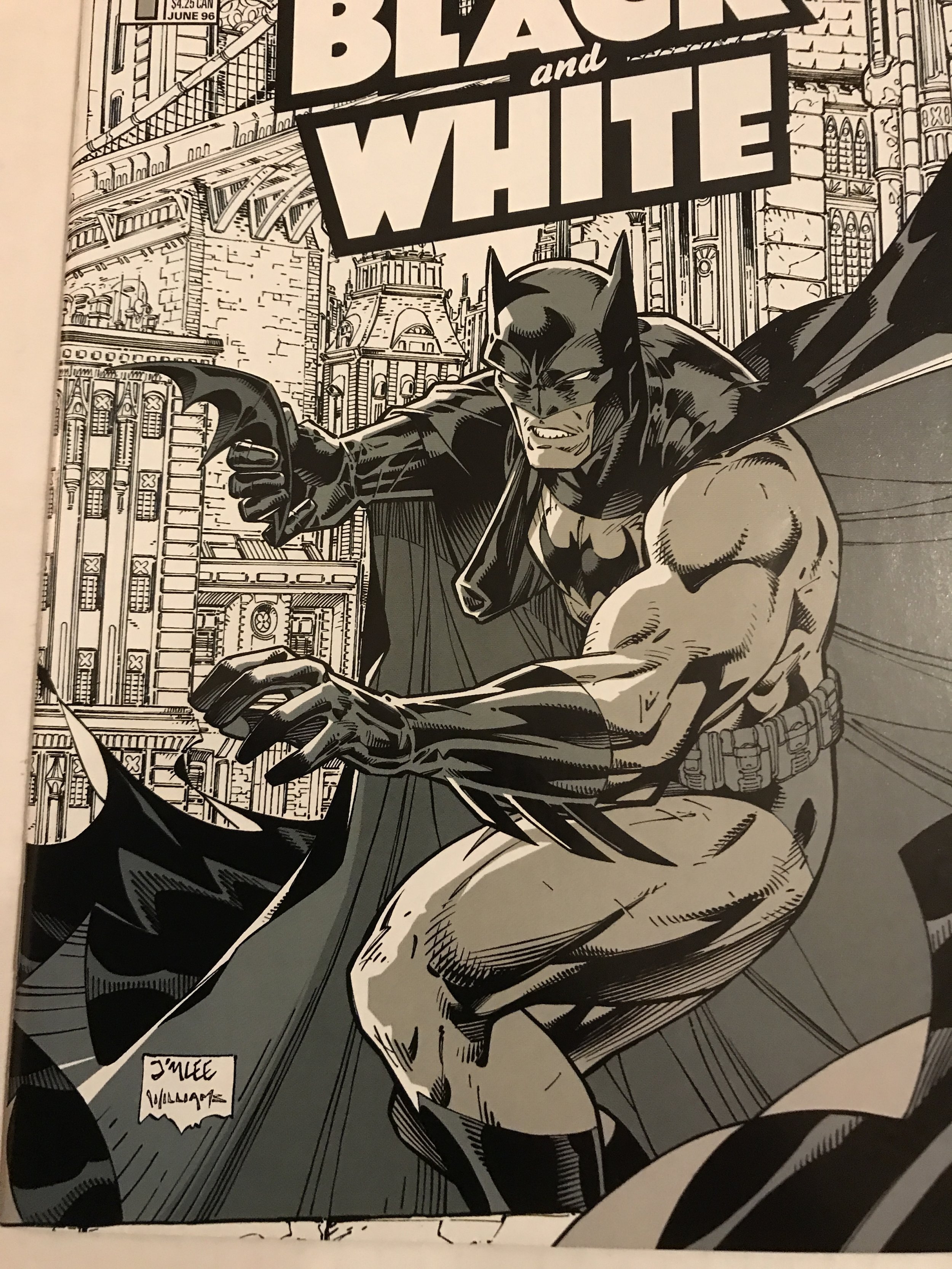 Batman Black And White #1 : DC 6/96 NM-; scarce NEWSSTAND VARIANT, Jim Lee  | Comic Books - Modern Age, DC Comics, Batman, Superhero / HipComic