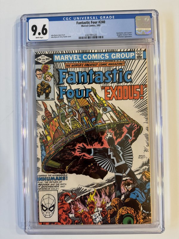 Fantastic Four #240 CGC 9.6 -  Marvel Comics Quicksilver Crystal Luna (1982)