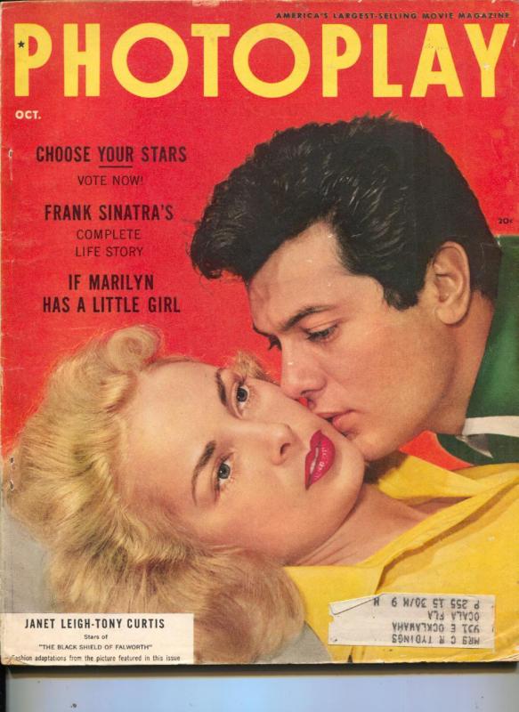 Photoplay-Tony Curtis-Janet Leigh-Marilyn Monroe-Glenn Ford-John Derek-Oct-1954