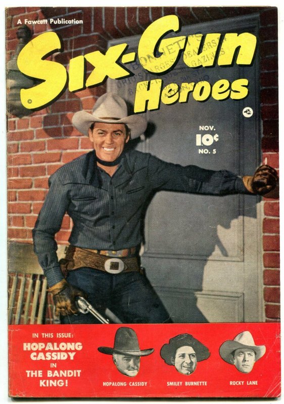 SIX-GUN HEROES #5 1954-HOPALONG CASSIDY-ROCKY LANE-LASH LaRUE-SMILEY BUR VG/FN