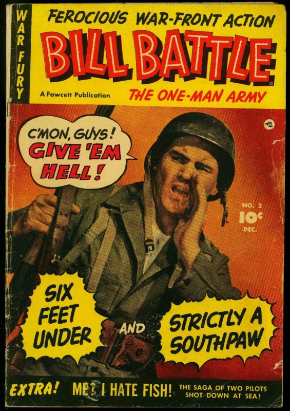 Bill Battles the One Man Army #2 1952- Fawcett Comics- Korean War VG-